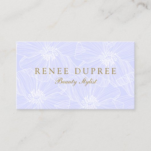 手描きフローララベンダーメイクアップアーティスト 名刺 (正面)