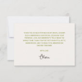 手描きフローラ弓ブライダルシャワー サンキューカード (裏面)