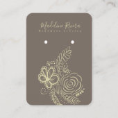 手描きフローラ手作りイヤリング表示カード コーリングカード (正面)