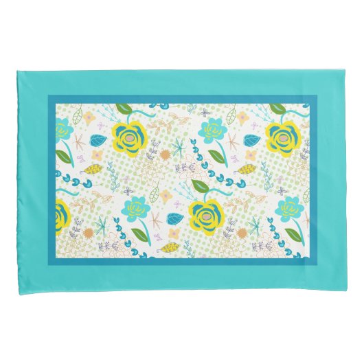 手描きフローラ枕 枕カバー (正面右)