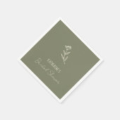 手描きフローラ植物落書きブライダルシャワー スタンダードカクテルナプキン (角)