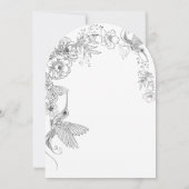 手描きフローラ鳥結婚植物学 招待状 (裏面)