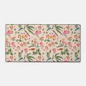 手描きフローラ鳥蜂のパターン デスクマット (正面)