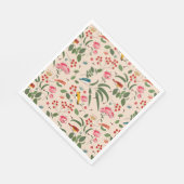 手描きフローラ鳥蜂の植物模様 スタンダードランチョンナプキン (角)