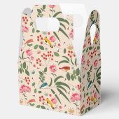 手描きフローラ鳥蜂の植物模様 フェイバーボックス (オープン)