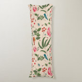 手描きフローラ鳥蜂の植物模様 ボディピロー (正面縦)