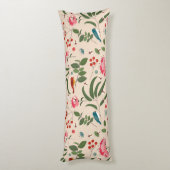 手描きフローラ鳥蜂の植物模様 ボディピロー (裏面 (縦))