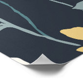 手描きフローラ、シームレスパタ芸術的ーン。 ポスター (角)