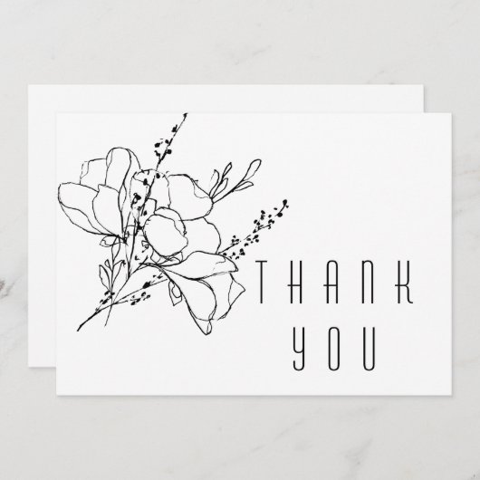 手描きフローラIIスプレーありがとう サンキューカード (正面/裏面)