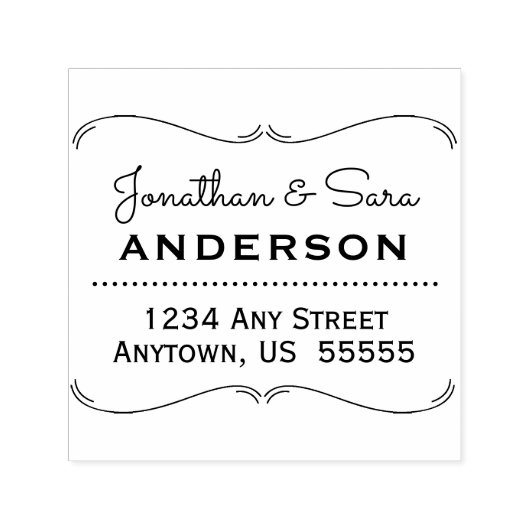 手描きブラケットフレーム差出人住所 セルフインキングスタンプ (デザイン)