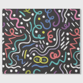 手描きブラシ抽象芸術パターン，ジグザグ，線 ラッピングペーパー (フラット)