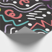 手描きブラシ抽象芸術パターン，ジグザグ，線 ラッピングペーパー (角)