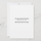 手描きブラックアーチ写真卒業発表 招待状 (裏面)