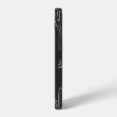 手描きブラックサボテンパターン iPhoneケース (左側面)
