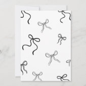 手描きブラックボウケーキサプライズ誕生日 招待状 (裏面)