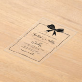 手描きブラックボウコケッモダントシック結婚ズ アクリル招待状 (レイダウン)