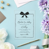 手描きブラックボウコケッモダントシック結婚ズ アクリル招待状 (インサイチュ (ウェディング))