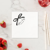 手描きブラックボウシンプルカクテル結婚ズナップ スタンダードカクテルナプキン (インサイチュ)