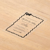 手描きブラックボウモダンシック結婚ズ アクリル招待状 (レイダウン)