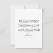 手描きブラックローズブーケ ブライダルシャワー サンキューカード (裏面)