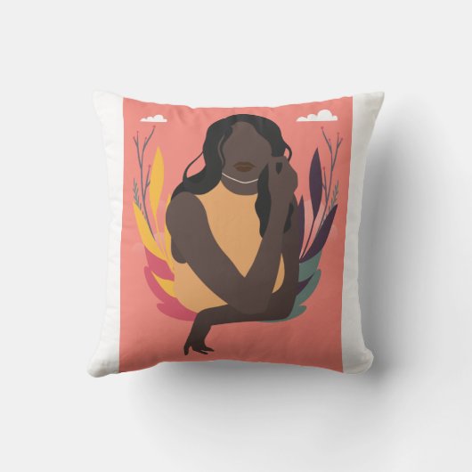 手描きブラック認識度デイコンセプトおもしろい1/3 クッション (裏面)