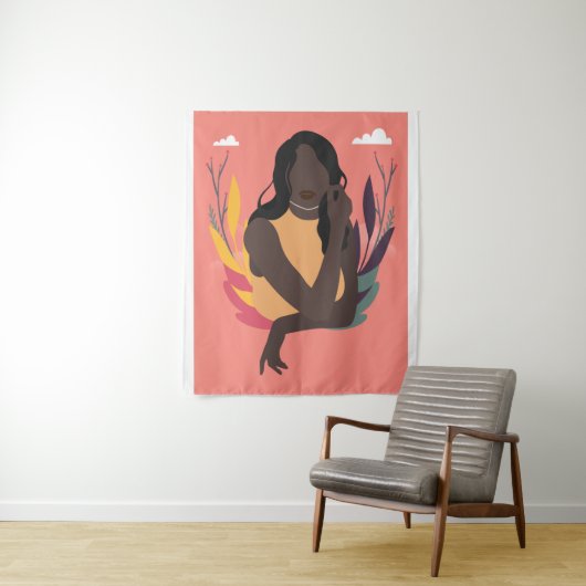 手描きブラック認識度デイコンセプトおもしろい1/3 タペストリー (インサイチュ)