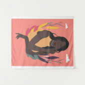 手描きブラック認識度デイコンセプトおもしろい1/3 タペストリー (正面(横))