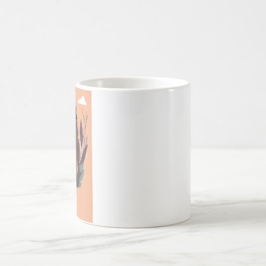 手描きブラック認識度デイコンセプトおもしろい2/3 コーヒーマグカップ (中央)