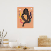 手描きブラック認識度デイコンセプトおもしろい2/3 ポスター (キッチン)