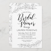 手描きブランチブライダルシャワー招待 招待状 (正面/裏面)