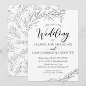 手描きブランチ結婚式招待状 招待状 (正面/裏面)