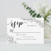 手描きブランチ結婚式RSVP 出欠カード (スタンド正面)