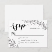 手描きブランチ結婚式RSVP 出欠カード (正面/裏面)