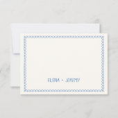 手描きブルーイラストレーションヴィンテージ フランスの 出欠カード (裏面)