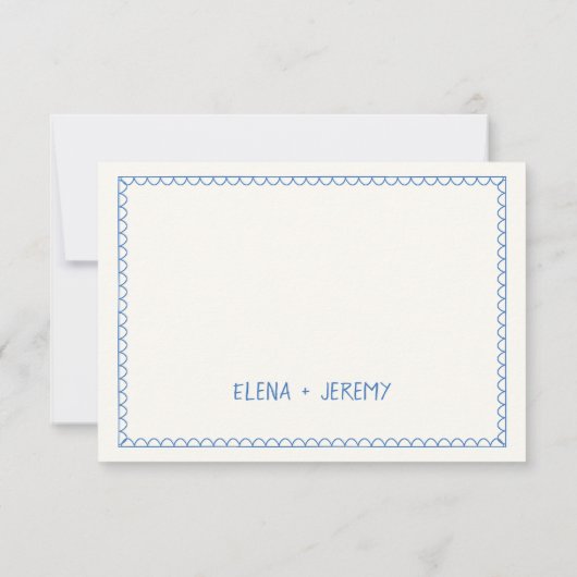 手描きブルーイラストレーションヴィンテージ フランスの 出欠カード (裏面)