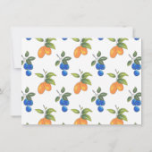 手描きブルーベリーとクムクアッツパターン サンキューカード (裏面)