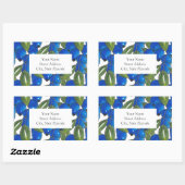 '手描きブルーベリーパターン'ラベル 長方形シール (シート)