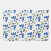 手描きブルーベリーパターン キッチンタオル (横)