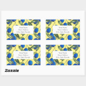 '手描きブルーベリー2パターン'ラベル 長方形シール (シート)