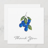 手描きブルーベリー サンキューカード (正面/裏面)