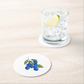 手描きブルーベリー ラウンドペーパーコースター (インサイチュ)