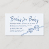 手描きブルーボウボーイ赤ちゃんシャワーベビー 名刺 (正面)