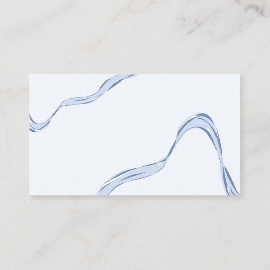 手描きブルーボウ男の子ベビーシャワーおむつラッフル 名刺 (裏面)