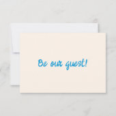 手描きブルーレトロボーモダンズ結婚 出欠カード (裏面)