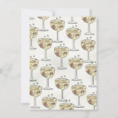 手描きプレセコと花びら赤ちゃんシャワーのバースト 招待状 (裏面)