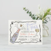 手描きプレセッコと花びらブライダルシャワー 招待状 (スタンド正面)