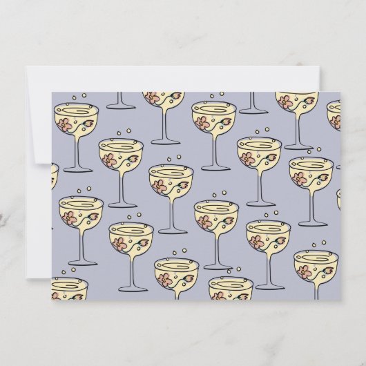 手描きプレセッコと花びらブライダルシャワー 招待状 (裏面)