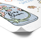 手描きプレセッコと花びらベビーシャワーへようこそ ポスター (角)