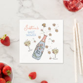 手描きプレセッコと花びらベビーシャワー スタンダードカクテルナプキン (インサイチュ)