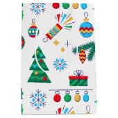 手描きベクトルアートクリスマスエレメント ミディアムペーパーバッグ (正面)